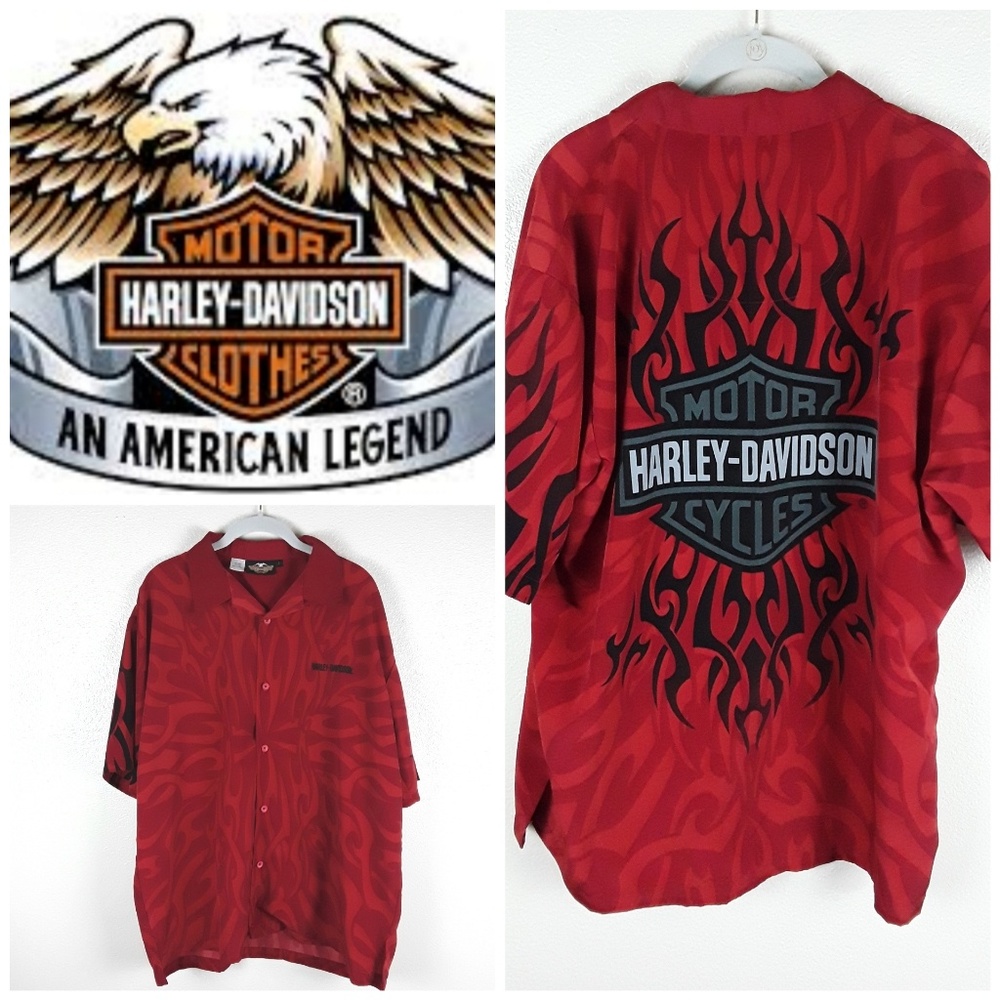 Harley-Davidson 2003 Flame Button Down Shirt SALE!!!